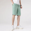Men's casual sports shorts in 100% polyester, five-point straight leg, black