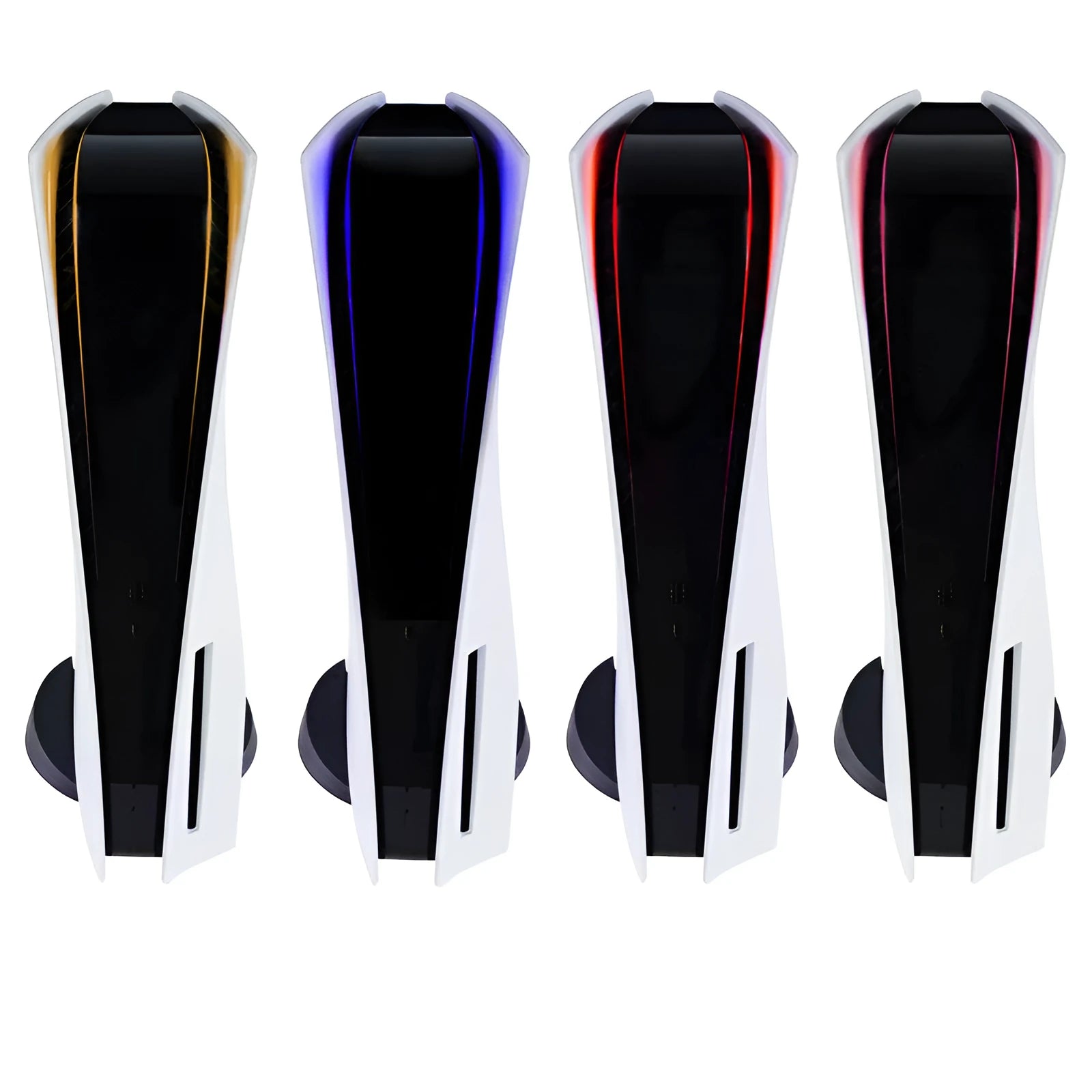 PS5 light bar sticker with carbon fibre pattern in blue, gold, pink, and red colour options