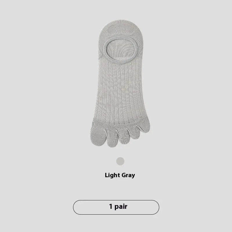 Men's five-finger invisible socks in modal fabric showing colour options