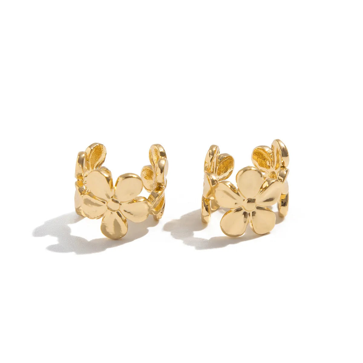 Gold electroplated beach starfish scallop conch eardrops earrings for women