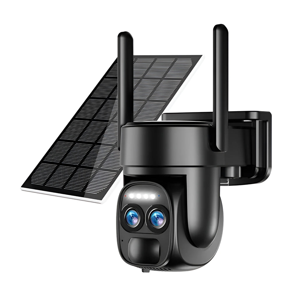 Solar powered 8x zoom surveillance camera with night vision and 4G wifi capabilities for household security