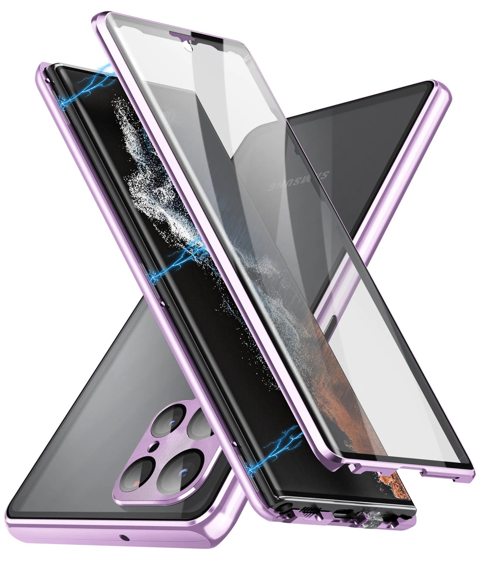 Metal magnetic king phone case with peep-proof mirror for Samsung S24 Ultra in multiple colours