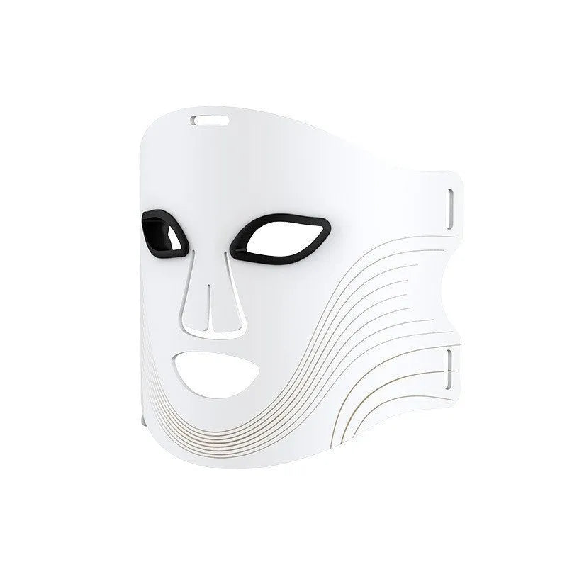 Black LED photon mask for facial and neck light therapy treatment with four-colour system