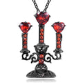 Gothic retro hollow candlestick clavicle chain necklace with cross chain design