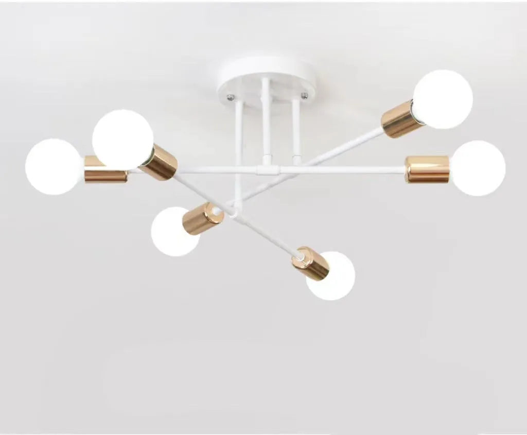 6 head iron industrial wind ceiling chandelier 700mm diameter for living room dining room