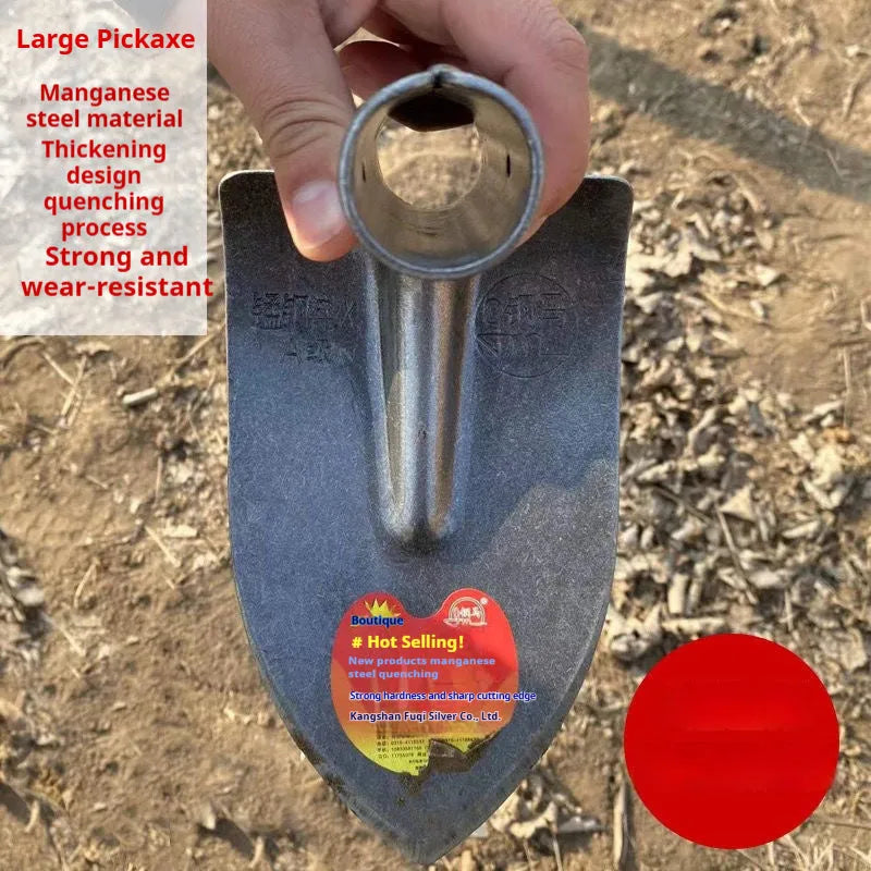 Agricultural pointed hoe with manganese steel construction and steel horse tip for weeding and ploughing