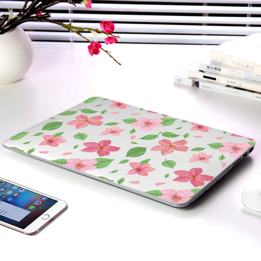 Plastic protective shell for Apple MacBook with partial flower series floral design showing five pattern options