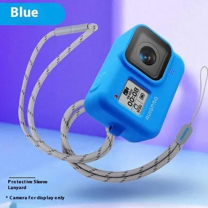 GoPro Hero8 Black protective sleeve and anti-lost strap accessory kit in silicone with multiple colour options