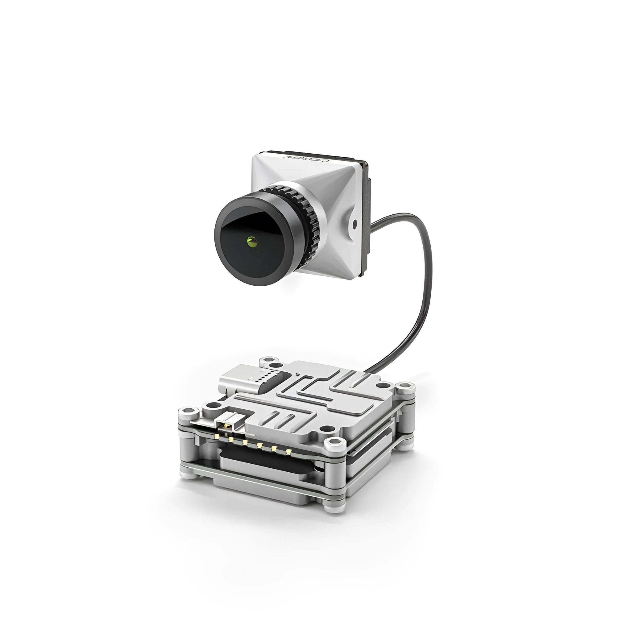 Caddx ADAPTS DJI FPV digital image transmission kit in silver with screws and wiring