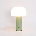 Creative plastic table lamp with USB and plug-in power options in black, white, orange, or green.