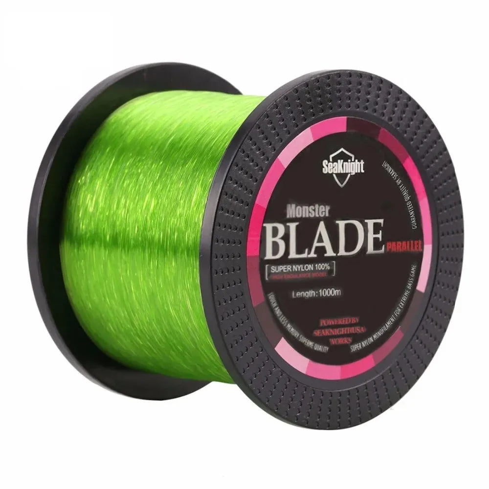 Seaknight1000 M nylon fishing line spool showing colour and diameter options for reel fishing