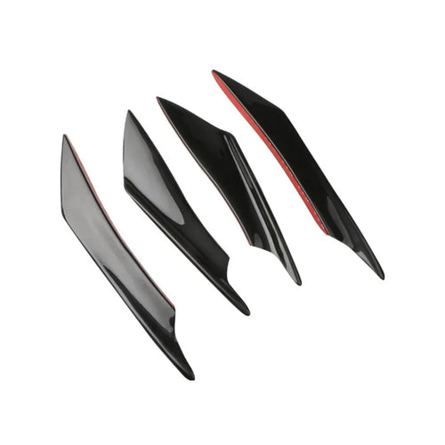 Set of four carbon fibre pattern bumper blades for automotive bumper modification