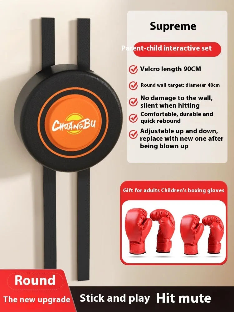Hanging boxing sandbag wall target with PU leather construction for home fitness training