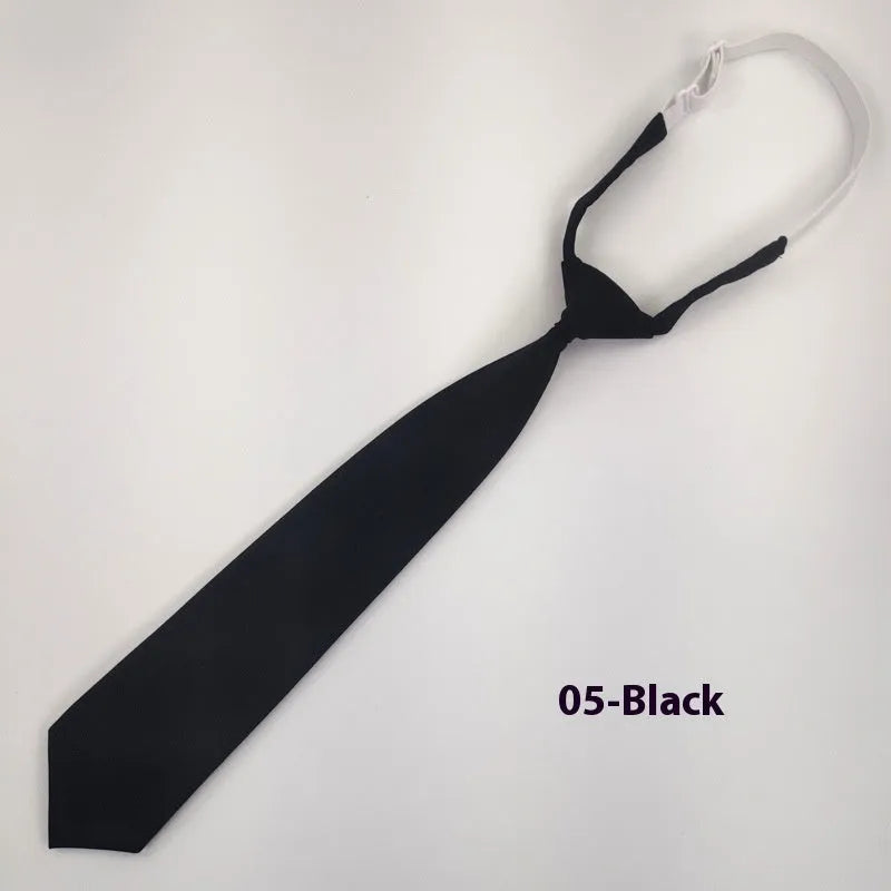 Solid navy blue men's cotton tie with arrow-type design on a white background.
