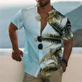 Men's loose-fit floral print short sleeve beach shirt in a colour from the available range.