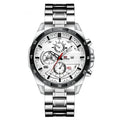 Men's casual quartz watch with business calendar display and waterproof case