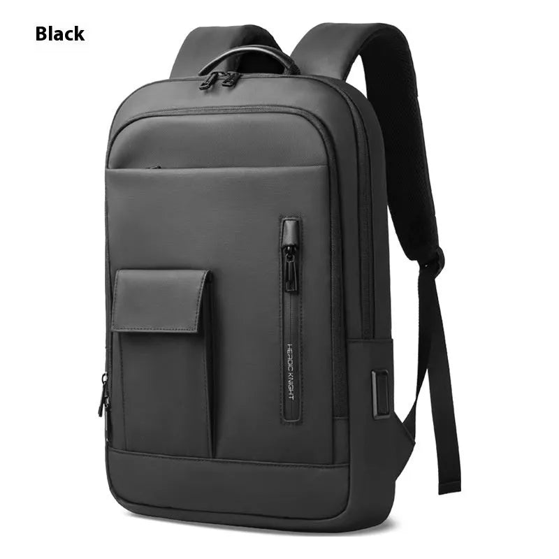 Oxford cloth business travel backpack with sewing line detailing in solid colour options