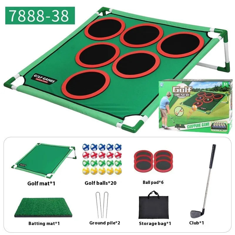 Children's plastic flannel Velcro golf target toy set with single frame option