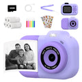 Children's plastic digital camera in pink, blue or purple colour with charging cable