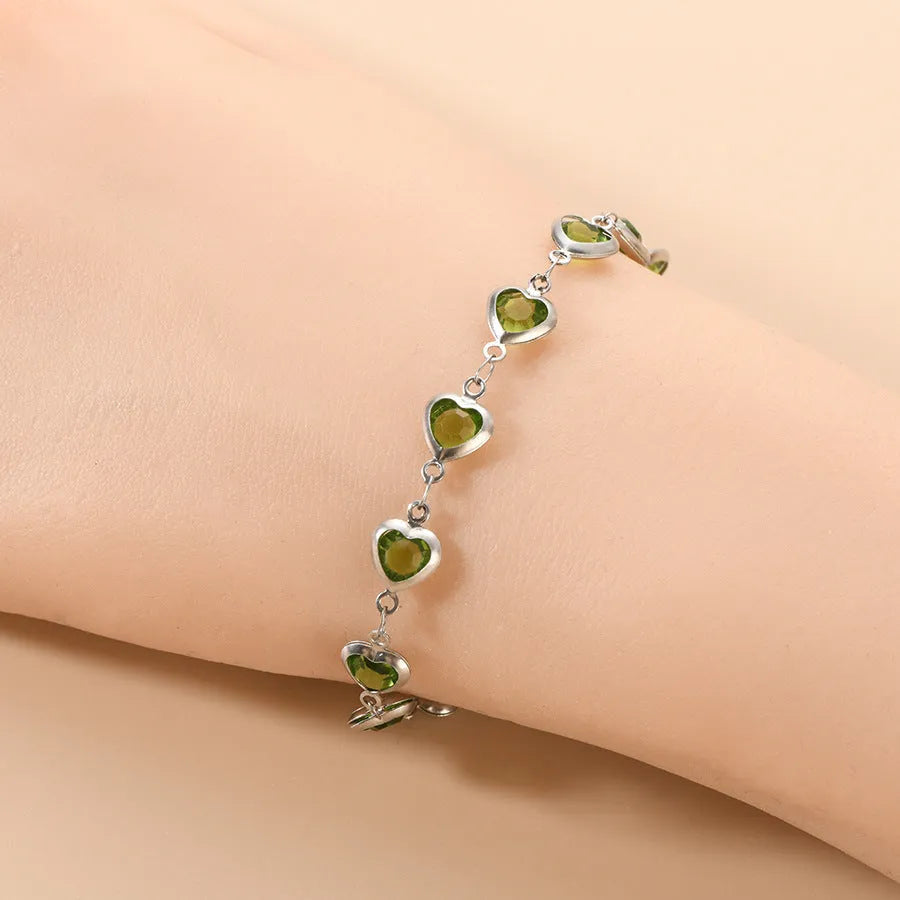 Devil's Eye geometric heart-shaped stainless steel bracelet in an electroplated colour on a white background.
