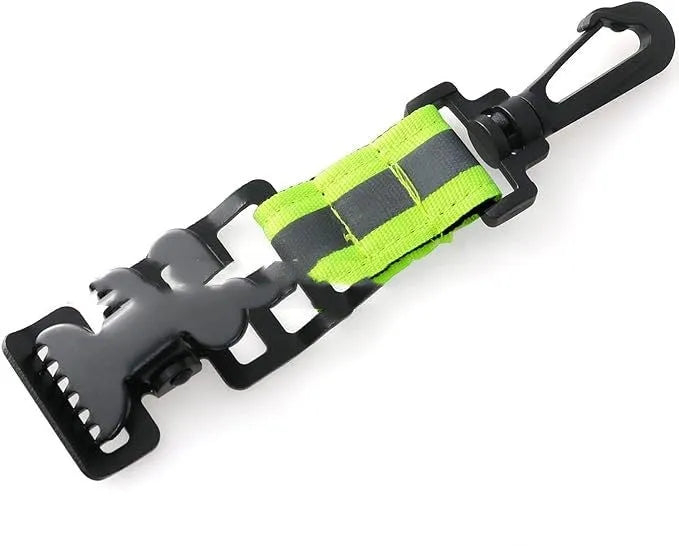 Fluorescent green metal buckle clip for industrial safety gloves with S size marking