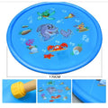 Children's water spray play mat with marine animal designs for outdoor garden use