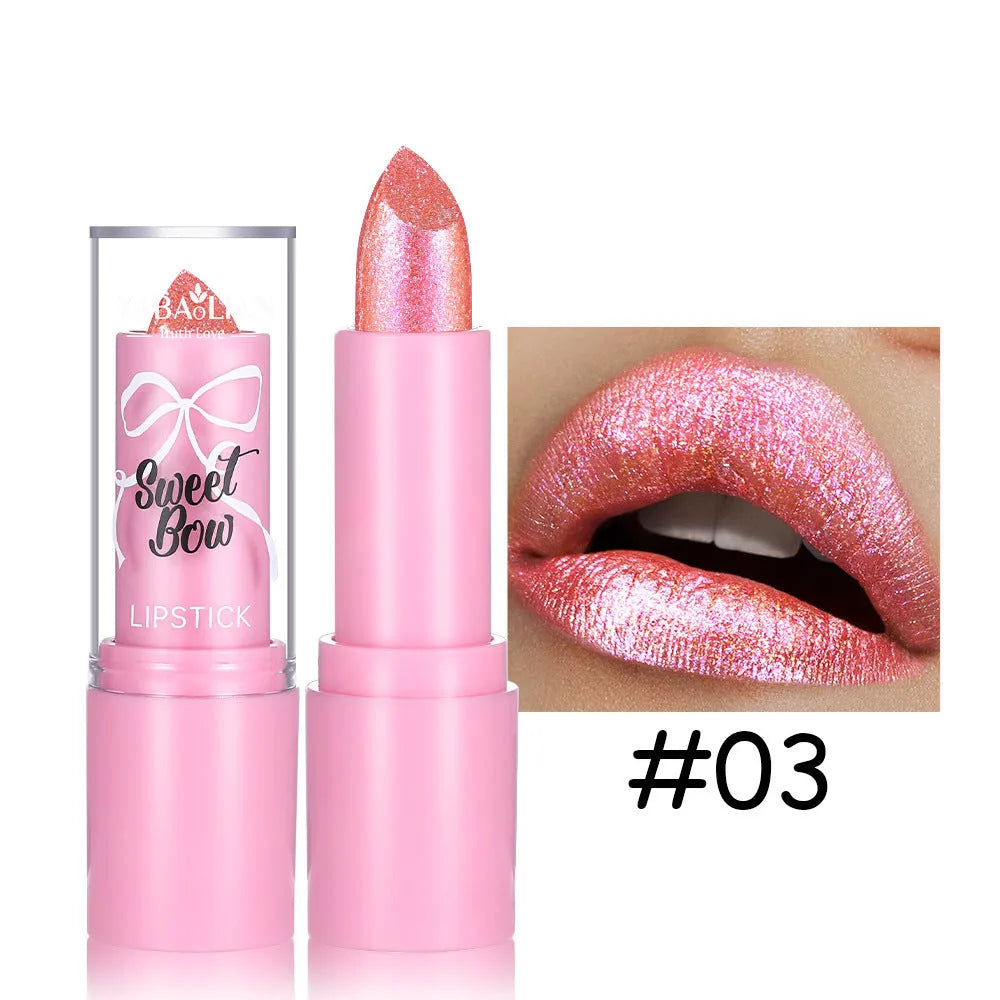 Sweetheart bow XINGX diamond lipstick from Starlight Diamond series in six colour shades.