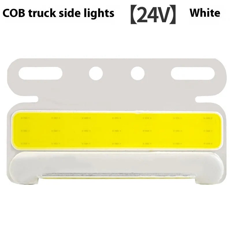 Waterproof aluminium COB LED truck side and ground tire light in red, yellow, green, blue, or white.