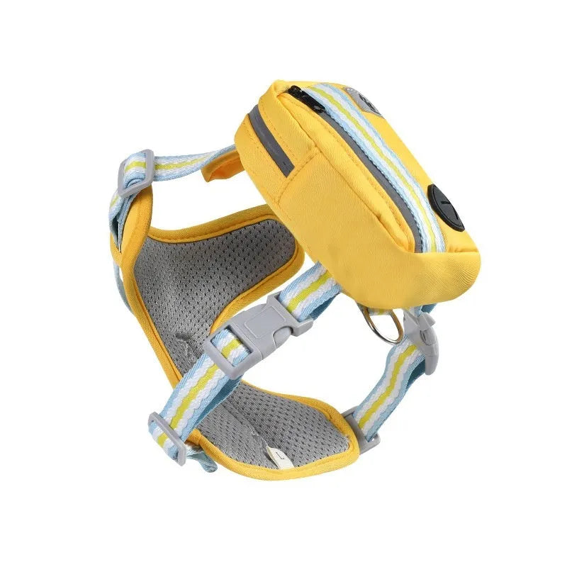 Explosion-proof anti-strangulation pet harness with traction rope in green, blue, pink, or yellow