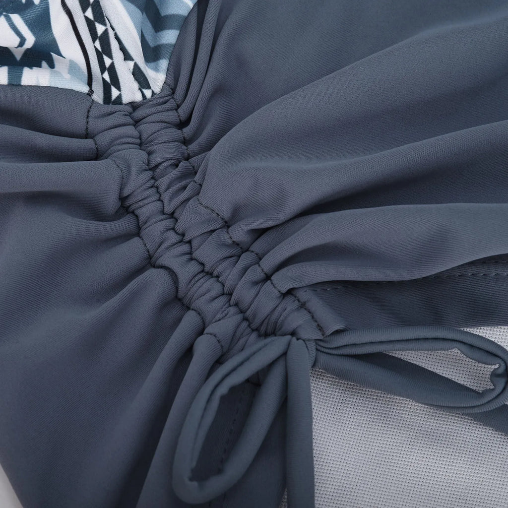 Women's split bikini swimsuit in pictured colour without underwire, shown as a two-piece set.