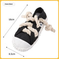 Plastic dog chew toy with bends and hitches in black colour variant