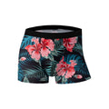 Ice silk men's underwear with fashion printing in polyester fabric, showing mid-waist design and breathable construction