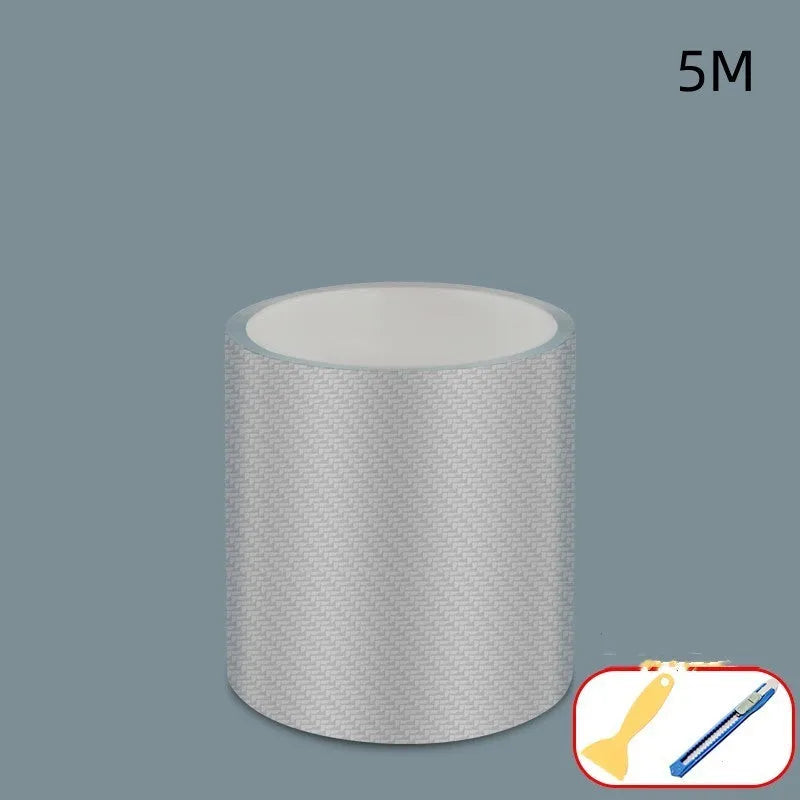 Carbon fibre automotive protection strip roll for car door edges and thresholds