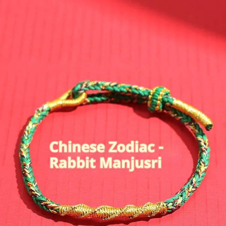 Hand-woven eight-strand colourful guardian strap bracelet with flexible wire and zodiac specific colours