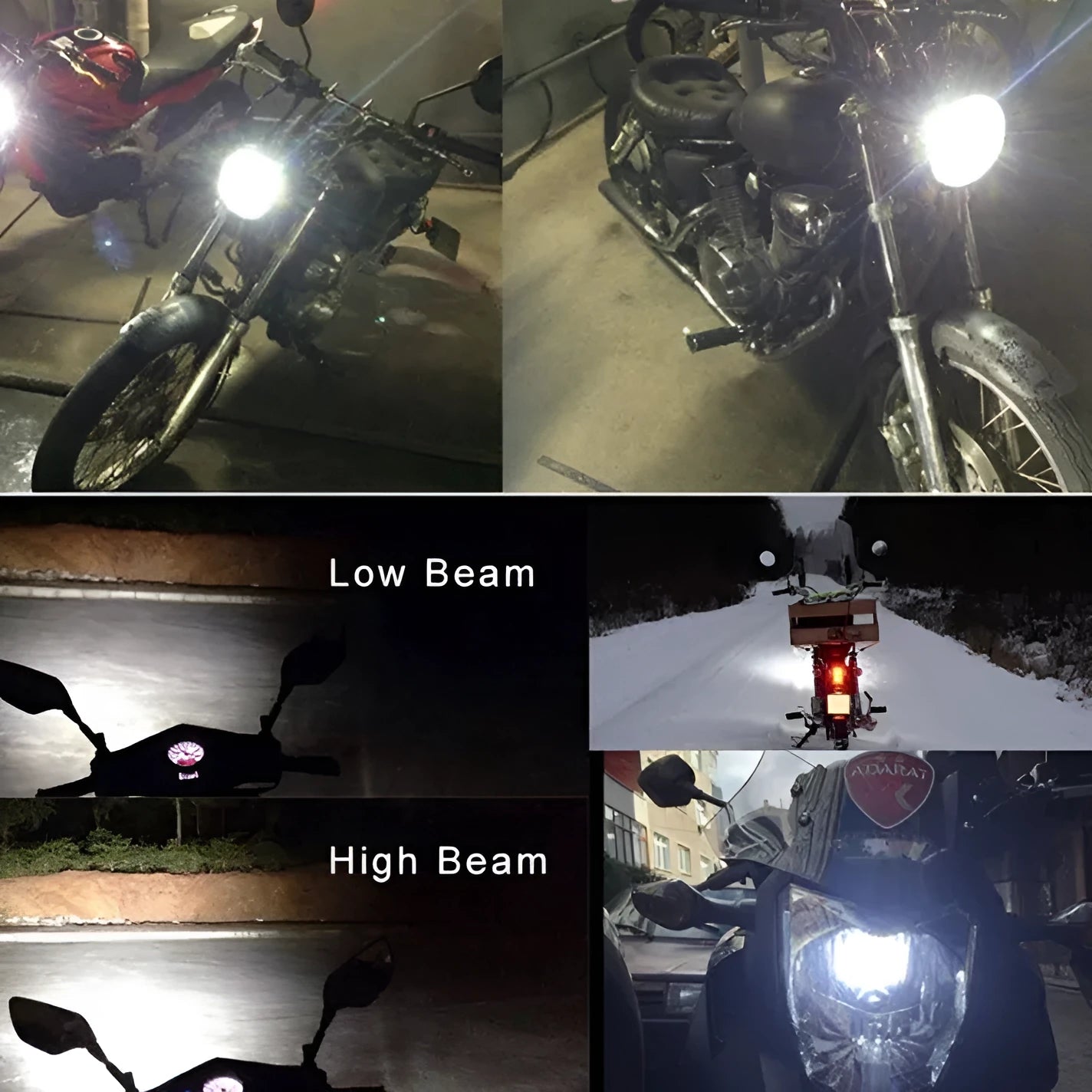Motorcycle LED M4 double claw H6 headlight with aluminium housing and white light output