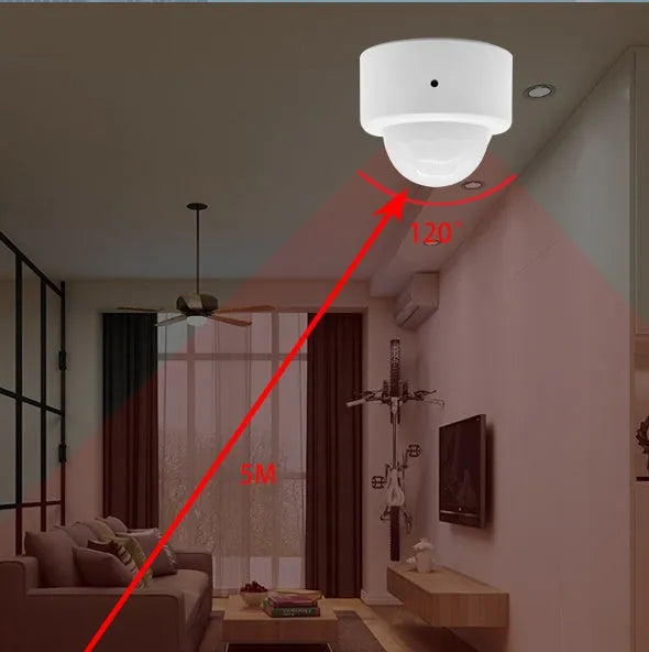 White ZigBee 3.0 infrared body sensor for smart home motion detection