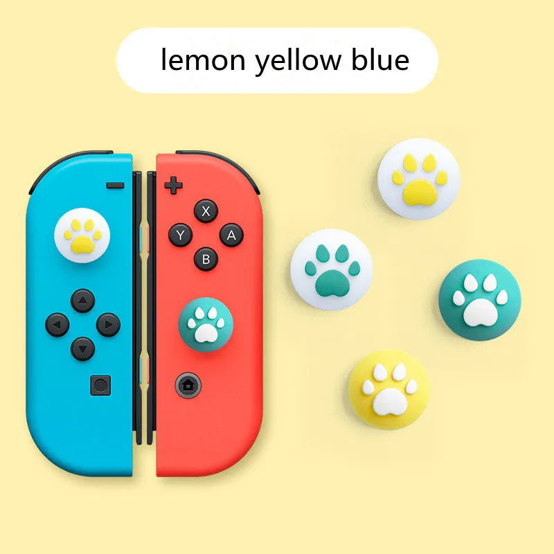Four silicone thumbstick grip caps for Nintendo Switch Lite console in assorted colours