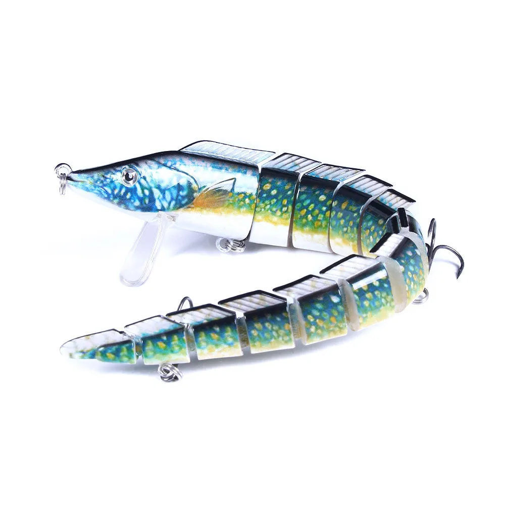 Simulated fish loach fishing lure measuring 23cm with multi-section body design
