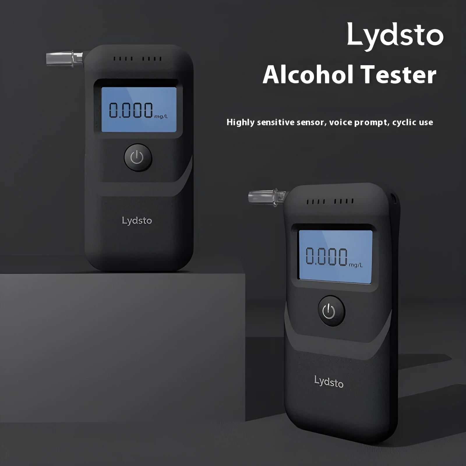 Black HD-JJCSY01 breath alcohol tester with portable design for personal use