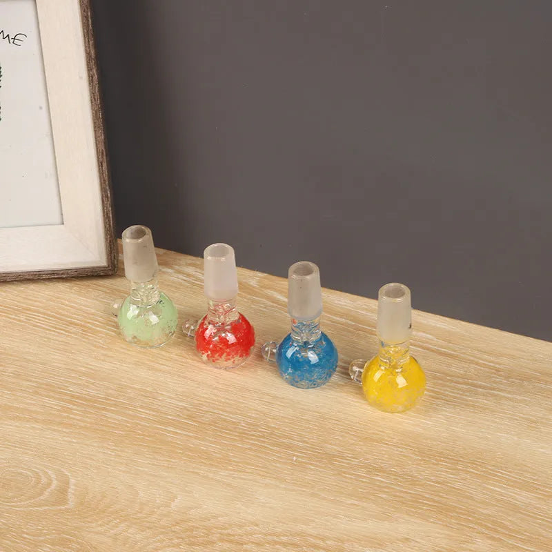 Transparent coloured glass trumpet pipe for cigarettes measuring 7cm in length