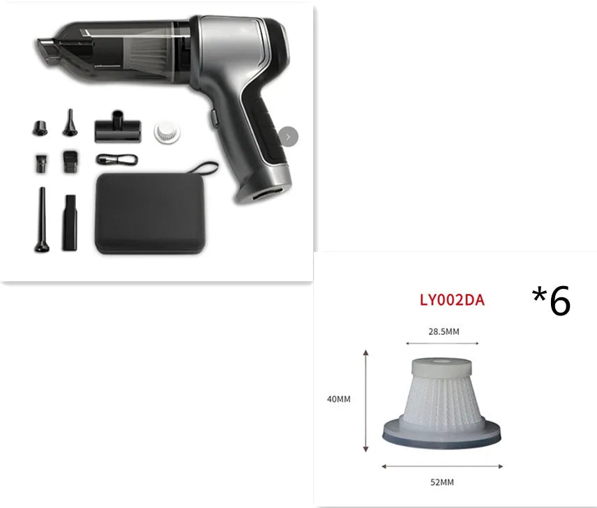 Handheld car vacuum cleaner with brushless motor and EVA storage bag