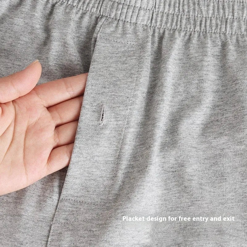Men's cotton high-waist boxer shorts in light grey, dark blue and black colours