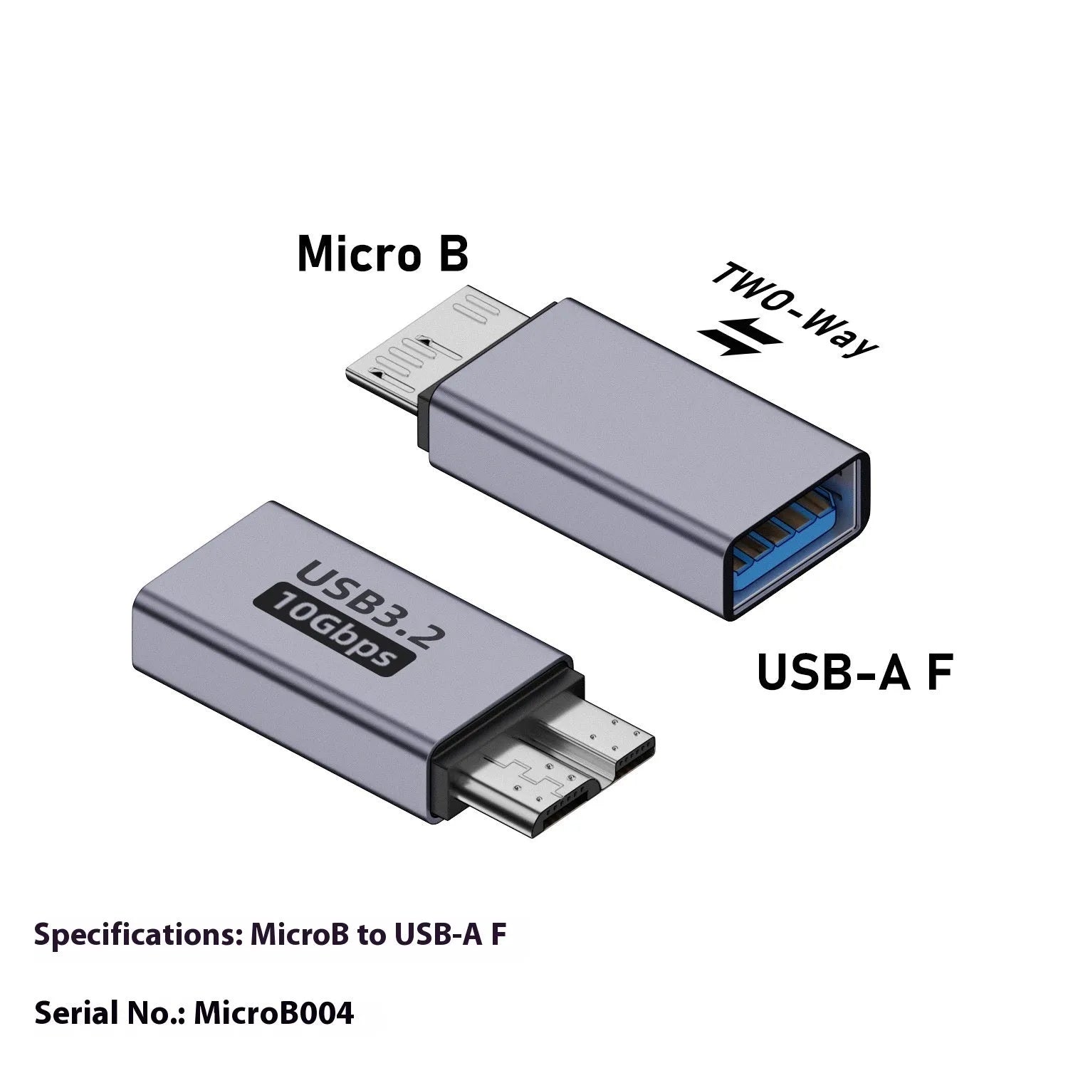 USB Type-A male to Micro-B female adapter for connecting older devices to modern USB ports