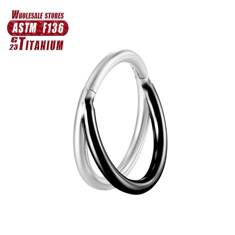 Titanium alloy nose ring body jewellery showing colour options and size variations