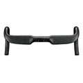 Carbon fibre road bike handlebar in black or red, showing double line design, in 400mm, 420mm, or 440mm width.