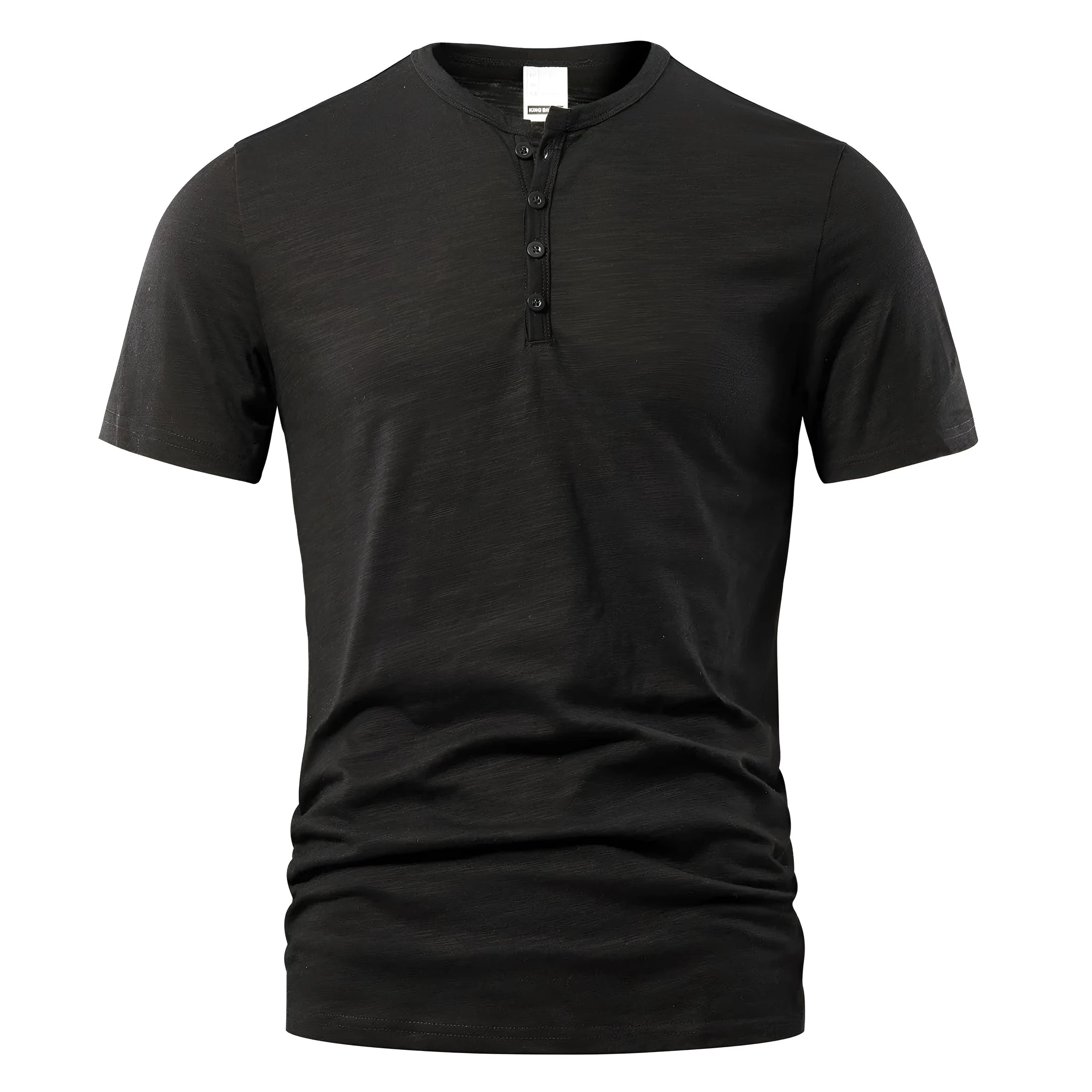 Men's solid colour slub cotton short sleeve casual shirt in British style pullover