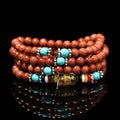 Golden star stone nugget sand mantra bracelet with fu character element