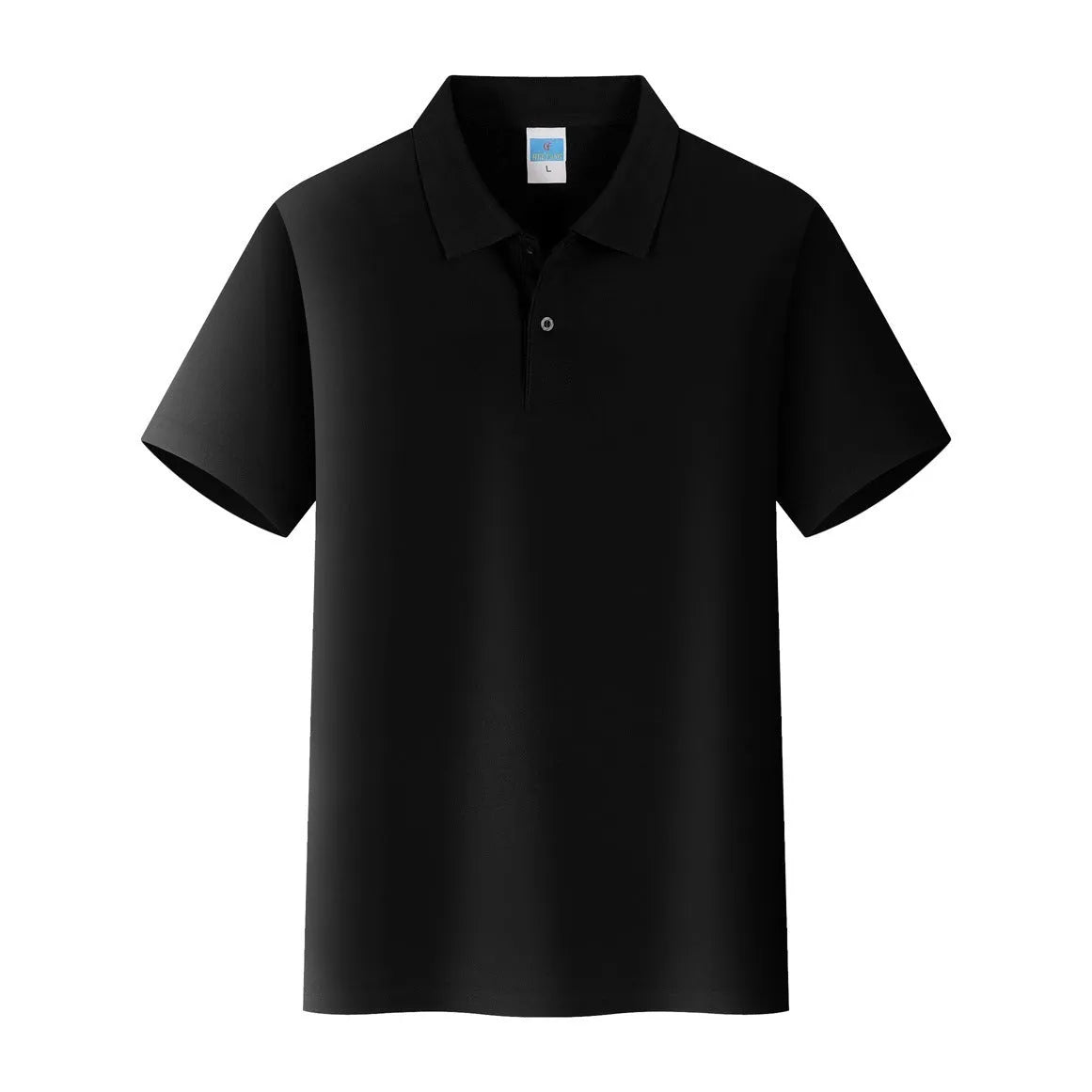 Cotton short sleeve straight fit work shirt for custom embroidery on a hanger