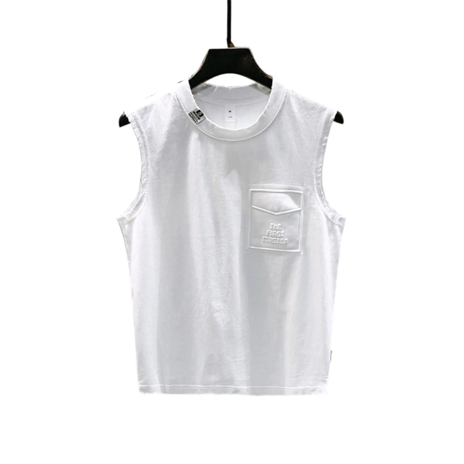 Men's loose fit cotton sleeveless t-shirt in black and white colours for gym wear