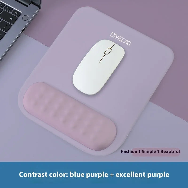 Ergonomic cloth silicone mouse pad with raised wrist support in mint green colour.